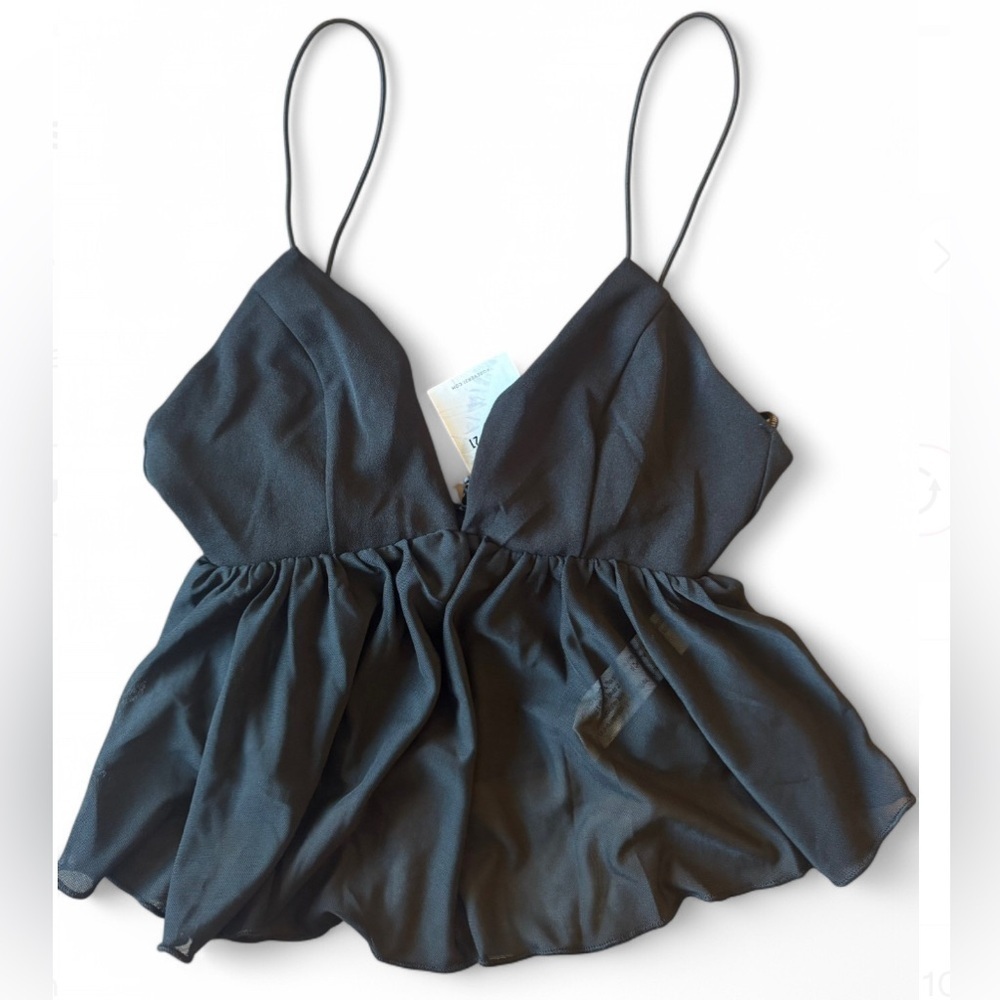 Black Spaghetti Strap Blouse